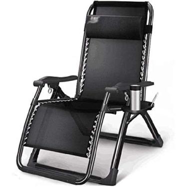 Imagem de Espreguiçadeira de jardim, cadeira de praia dobrável, reclinável, cadeira de praia com gravidade zero, cadeira de praia dobrável para acampamento ao ar livre, pesca, acampamento, praia