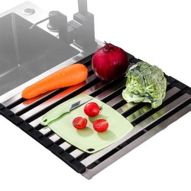 Imagem de Escorredor de pratos | Escorredor de pratos de enrolar - Tapete antiderrapante multiuso resistente ao calor para tigelas, panelas, copos, utensílios de cozinha, utensílios de mesa