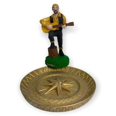 Imagem de Incensário Prato Cigano Dourado 12 Cm Em Resina - Bialluz Presentes