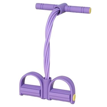Imagem de Faixa de resistência do pedal com alças – tubo elástico de 8 tubos, equipamento de treinamento sentado para treino de corpo inteiro, treinamento de força para academia em casa, abdômen, braços, pernas
