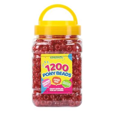 Imagem de Miçangas de pônei com glitter a granel para pulseira, 1200 peças, contas vermelhas para cabelo, joias, tranças, artesanato, Kandi, chaveiros e ornamentos decorações, caixa, fácil de levantar