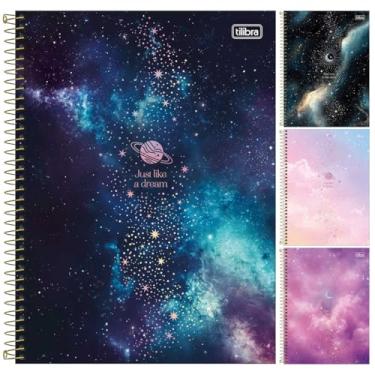 Imagem de Kit C/ 4 Caderno Magic TILIBRA Universitário ESPIRAL - 1 Matéria 80 Folhas