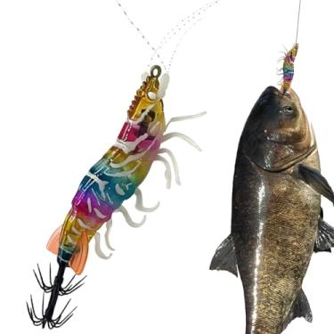 Imagem de Isca Para Lula,Equipamento De Que Brilha No Escuro | Artificial De Lula Em Forma De Camarao | Para De Água Doce Em Lagos E Lagoas Para Férias Família De Noite E De