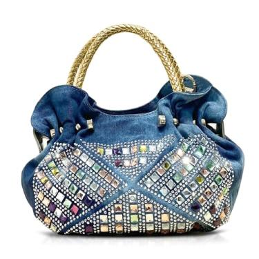 Imagem de QTKJ Bolsa jeans, bolsa de ombro macia, bolsa de mão para mulheres, férias, viagens, combinação diária (estilo 424)