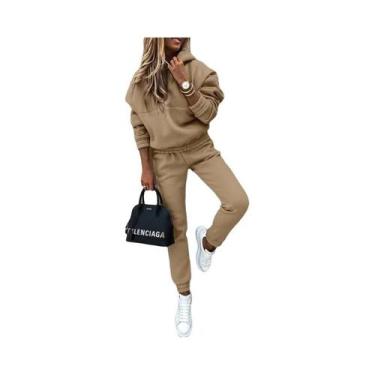 Imagem de Conjunto De Moletom Feminino Oversized De Inverno Em Duas Peças, Hoodi