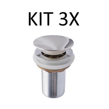 Imagem de Kit Com 3 Válvulas Lavatório Banheiro Pia Cuba Click Cromada
