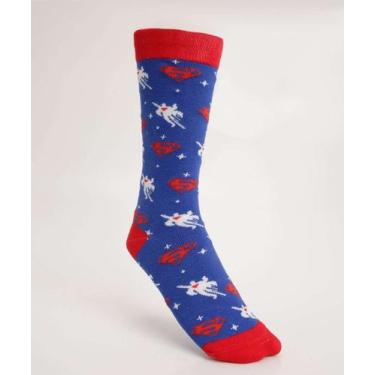 Imagem de Meia Masculina Cano Longo Super Homem Liga da Justiça-73020 - LIGA DA 