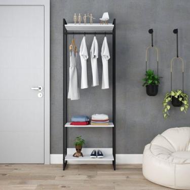 Imagem de Estante Closet Arara Industrial 3 Prateleiras 187x60cm Dynamica Yescas