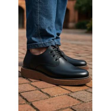 Imagem de Sapatênis Sapato Masculino New Crepe Clássico Esportivo Cor:PretoTaman