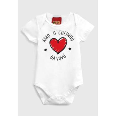 Imagem de Body Bebê Malha Manga Curta Feminina Kyly 110105 - Cor Branco, BG, Bra