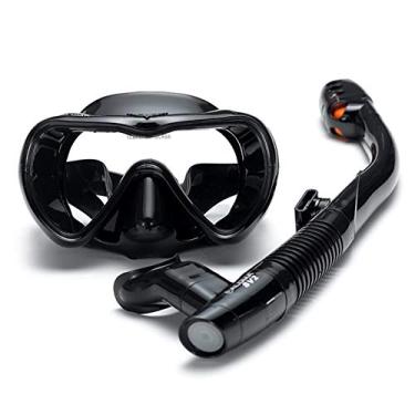 Imagem de Conjunto de snorkel Leakproof -fog com tubo seco respiração fácil e óculos para snorkeling natação mergulho scuba