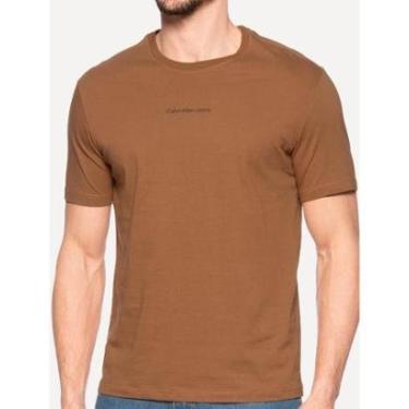 Imagem de Camiseta Calvin Klein Jeans Masculina Institutional Navy New Logo Marrom-Masculino