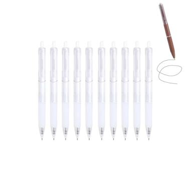 Imagem de GZBABY Canetas de gel de ponta fina, 10 peças, caneta esferográfica retrátil com aderência macia, tinta preta de 0,5 mm, secagem rápida (cristal)