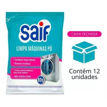 Imagem de Kit Com 12 Limpa Máquinas De Lavar Roupas Saif Em Pó 80g