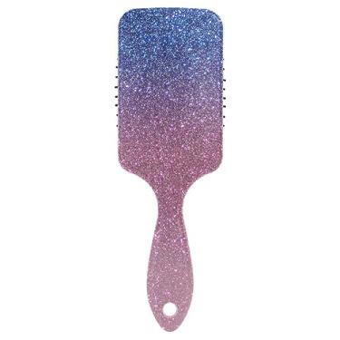 Imagem de Escova de cabelo feminina azul e rosa para massagem gradiente, escova de cabelo cacheado molhado, pente de cabelo masculino, escova de viagem