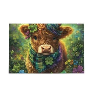 Imagem de Quebra-cabeça fofo de 1000 peças com flor de bezerro Highland, composto de papel e madeira para adultos com bolsa de armazenamento