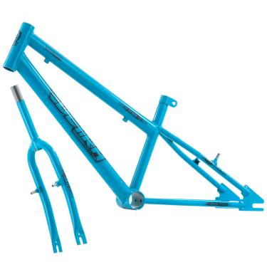 Imagem de Quadro Com Garfo em Aço Carbono Bicicleta Ultra Bike Rebaixado Aro 20 Azul Bebê