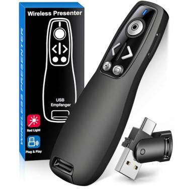 Imagem de Apresentador remoto sem fio para PowerPoint, PowerPoint Clicker com controle de volume PowerPoint Slide Advancer para Mac, computador, laptop-E600