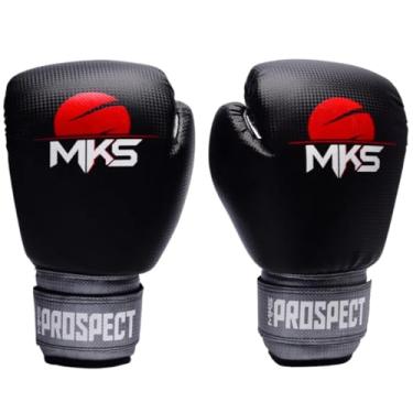Imagem de Luva de Boxe Muay Thai Prospect Preta e Prata MKS Combat (10oz)