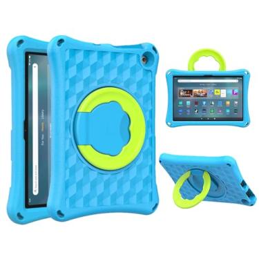 Imagem de Capa para tablet Fire HD 10 para crianças (13ª/11ª geração, versão 2023/2021), suporte giratório 360, leve, à prova de choque, capa infantil não adequada para tablet HTC 10, iPad, Samsung, LG, tablets