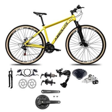 Imagem de Bicicleta Aro 29 Absolute Nero 5 Câmbios Shimano Alívio-altus 27v Freio Hidráulico Garfo C-trava amarelo Tam: 19