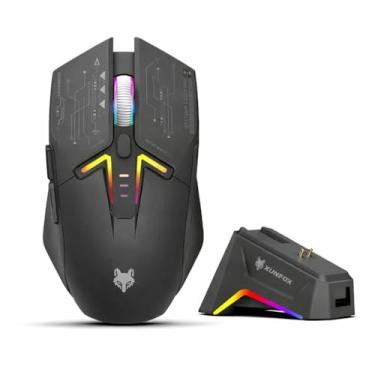 Imagem de Mouse XUNFOX H2 Sem Fio Bluetooth RGB, Recarregável, Modo Duplo 2.4G e BT, 3200 DPI, Iluminação RGB Ajustável, para Gaming e-Sports (Preto)