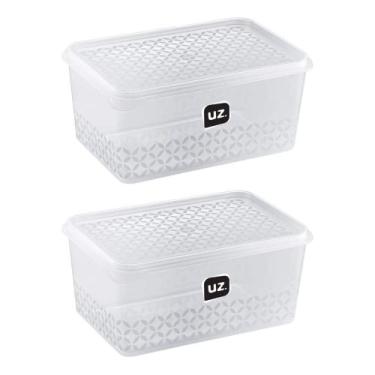 Imagem de Kit 2 Unid. Pote Porta Mantimentos Retangular Transparente Multiuso 2L