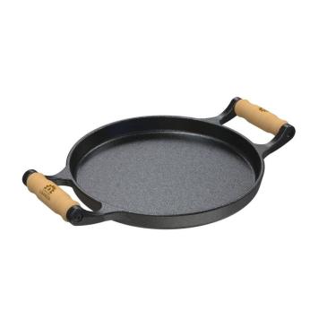 Imagem de Frigideira Ferro Fundido Com Alças De Madeira Sem Tampa 22Cm.