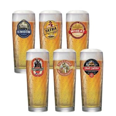 Imagem de Ruvolo, Jogo de Copo de Cerveja Zurich M, Copo Decorado 6 pcs, 320ml