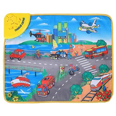 Imagem de Ainoli Kids Vehicle Play Mat 19,29 x 23,23in Tapete de aprendizagem de transporte de áudio elétrico