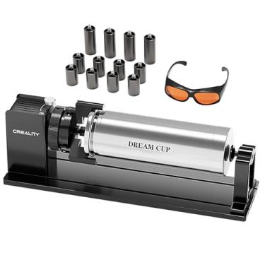Imagem de Creality Kit de rolo rotativo com elevadores para gravador a laser Falcon A1, acessórios de gravação para gravação de objetos cilíndricos, taça de vinho, taco de beisebol, anel