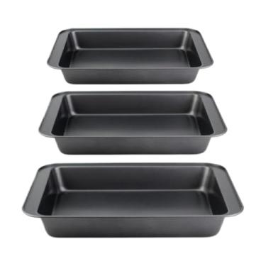 Imagem de Assadeira Retangular Antiaderente Profissional - Forma para Forno Durável e Fácil de Limpar, Ideal para Pães, Bolos e Pizza