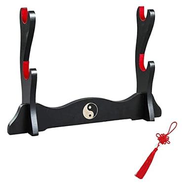 Imagem de pcagfaajmh Suporte de espada com suporte de espada com suporte de espada samurai de flanela para suporte de espada japonesa Katana Samurai ()