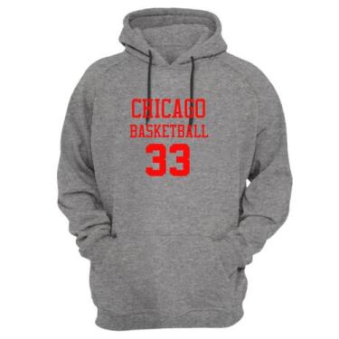 Imagem de Blusa Moletom Capuz Basquete Chicago Basketball número 33 - Loja Click