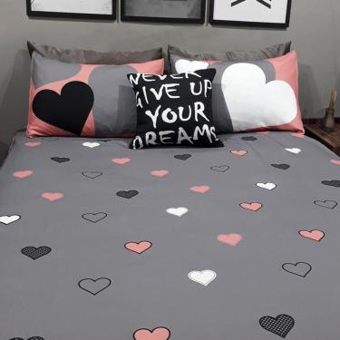 Imagem de Lençol Com Elástico Solteiro King 4 Un Love Com Almofada