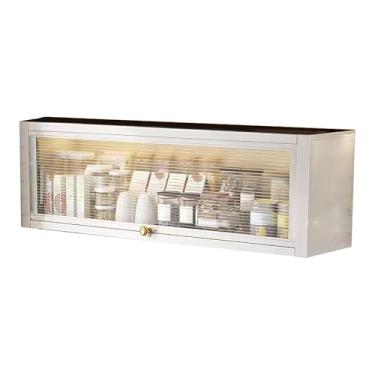 Imagem de Armário de remédios de banheiro de meados do século, armazenamento sobre vaso sanitário com portas de vidro, organizador de parede, prateleira elegante de especiarias e medicamentos para soluções de