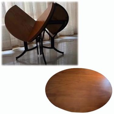 Imagem de Mesas redondas dobráveis 60 70 80 90 100 110 120 cm, mesa de banquete redonda de madeira apenas para jantar, mesa de cozinha dobrável temporária de café (130 cm)