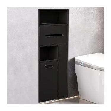 Imagem de Nicho de chuveiro de aço inoxidável, prateleira de quarto molhado embutida, papel higiênico para xampu, armazenamento à prova d'água, alcova, sala de estar, cozinha, banheiro, prateleiras (cor: preto