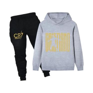 Imagem de Conjunto De Moletom Masculino CR7 Estampado Para Fãs, Manga Longa, Out