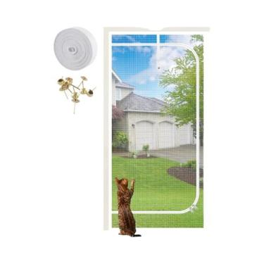 Imagem de Porta De Tela Reforçada Para Gatos 80cmx200cm Com Malha Espessa E Zípe