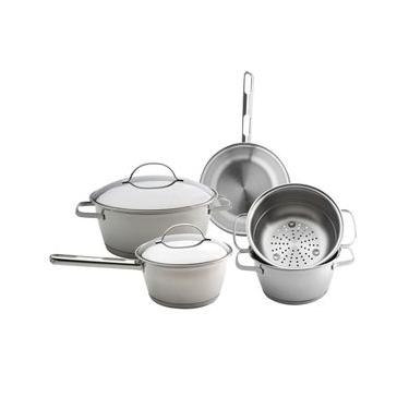 Imagem de Conjunto de Panelas Tramontina Allegra 65650190 em Aço Inox - 5 peças