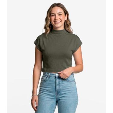 Imagem de Blusa Feminina Com Gola Chaminé Select Verde - Infinita Cor, M, Verde