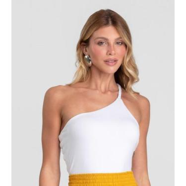 Imagem de Body Feminino Alça Trançada Dianna Branco, G, Branco