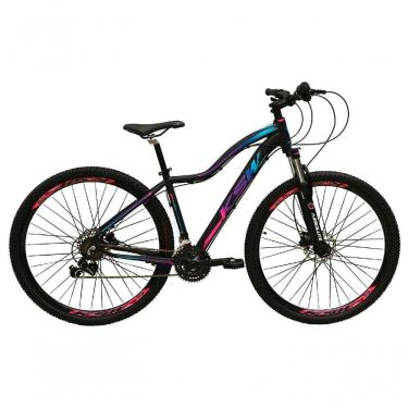 Imagem de Bicicleta Feminina Aro 29 Ksw Mwza Câmbios Shimano 24v K7 Garfo Com Trava Preto-pink-azul 17