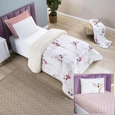 Imagem de Kit Coberdrom + Jogo De Cama Bouti Kids Solteiro 03 Peças 100% Poliést