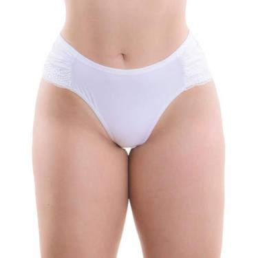 Imagem de Calcinha Tanga Alta BomBom Renda Nayane Rodrigues, M, Branco
