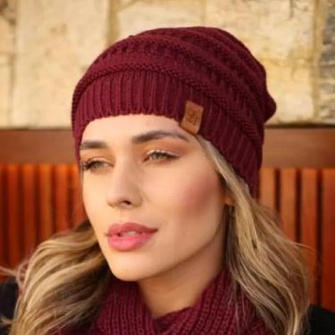 Imagem de Touca Caída Tricô Gorro Boina Beanie Lã Masculina Feminina Macio Quent