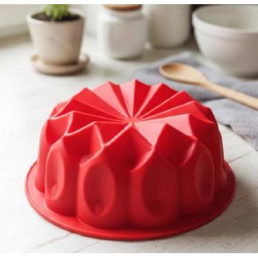 Imagem de Forma de Silicone Decorada Para Air Fryer Pudim Bolo Sobremesas 22cm -