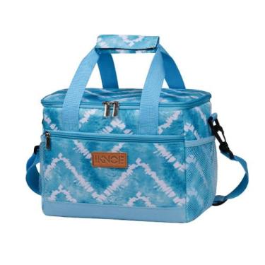 Imagem de Bolsa Térmica Plegable para Almuerzo iknoe 8.5L Azul y Blanco