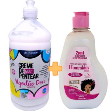 Imagem de kit Creme Para Pentear Kids  Algodão Doce 1kg-Umidificante - Amazun